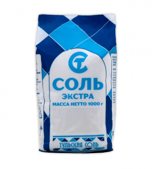 Соль поваренная мелкая Экстра 1 кг, Тульская, Россия
