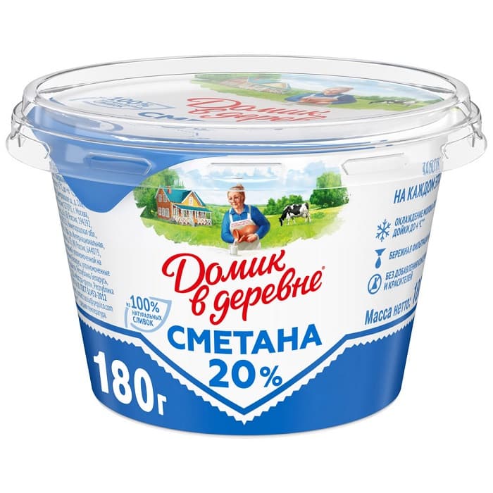 

Сметана 20% 180 гр, Домик в Деревне