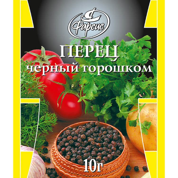

Перец черный горошек 10 гр, Фарсис