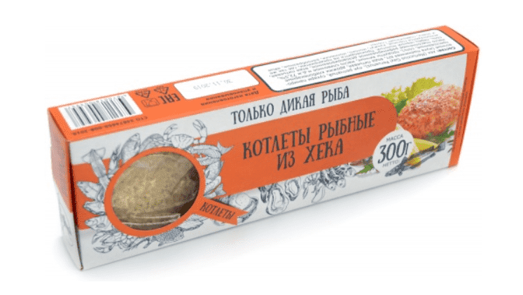 Котлеты рыбные из хека в панировке 300 г с/м, Don Kreveton