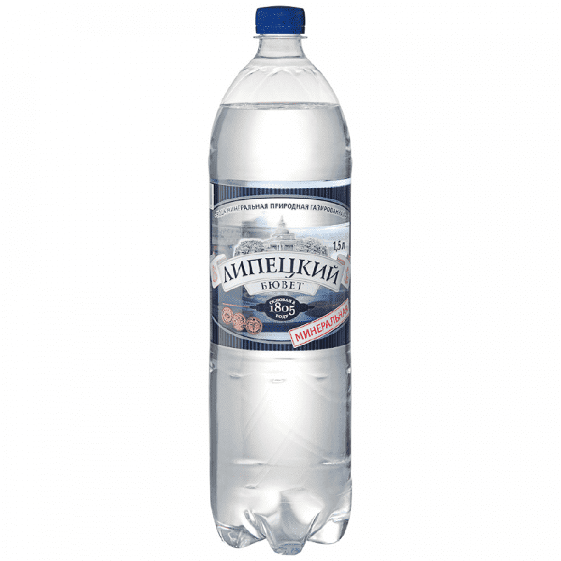 

Вода минеральная газированная 1,5 л, Липецкий бювет