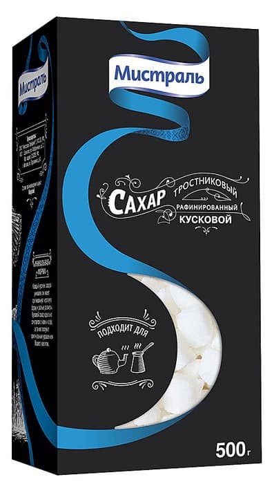 

Сахар тростниковый рафинированный кусковой 1 кг, Мистраль