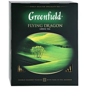 Чай зеленый в пакетиках "Флаин Дрэгон" 100 х 2 г, Greenfield