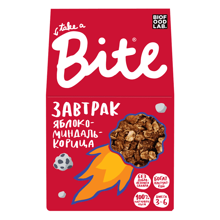 

Готовый завтрак гранола "Яблоко-миндаль-корица" 270 г, Bite