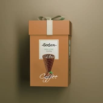 Рожок мини хрустящий с какао начинкой «Кофе и воздушные зерна», Sorbon