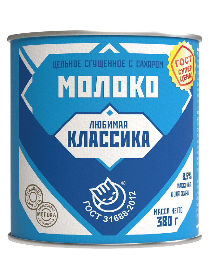 

Молоко сгущенное 8,5% «Любимая Классика» 380 г