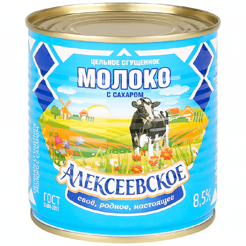 

Молоко сгущенное 8,5% 380 гр, Алексеевское