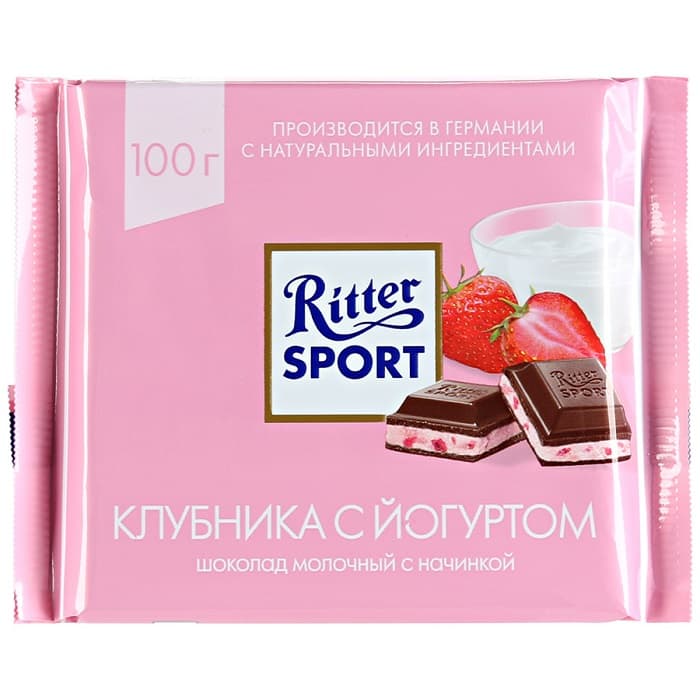 

Шоколад молочный клубника с йогуртом 100 г, Ritter Sport