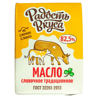 Масло сливочное 82,5% "Традиционное" 180 гр с/м, Радость Вкуса