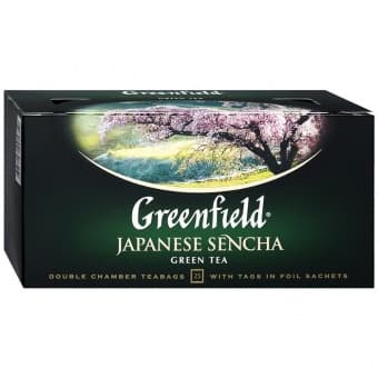 Чай зеленый в пакетиках "Джапаниз Сенча" 25 х 2 г, Greenfield