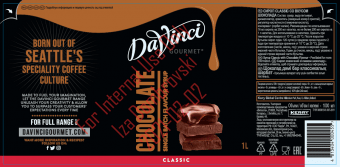 Сироп шоколад пл/б 1 л, Da Vinci, Республика Беларусь