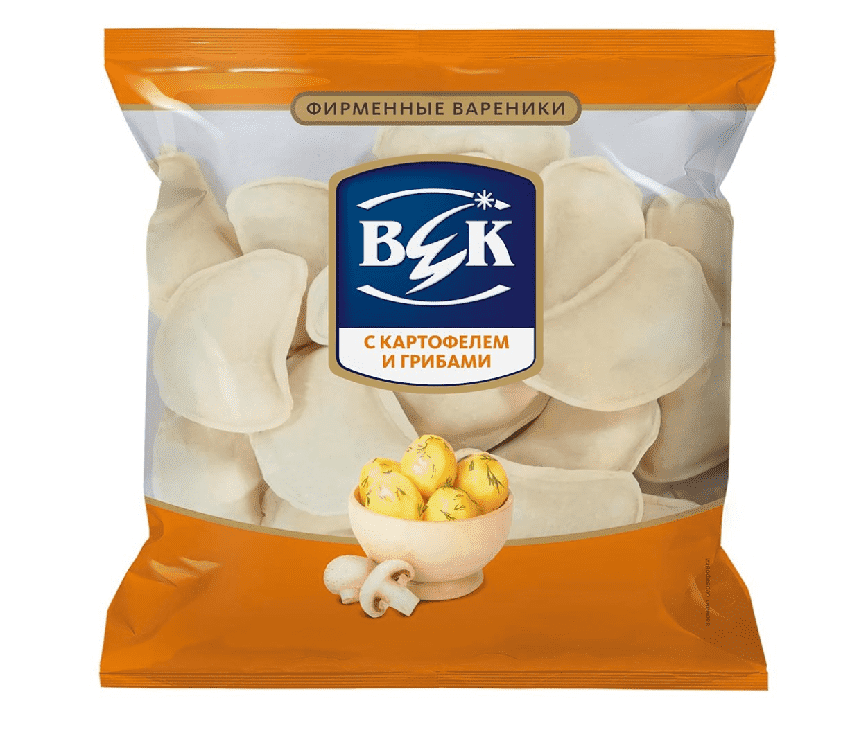

Вареники Фирменные с картофелем и грибами 400 г с/м, ВЕК