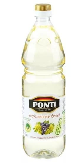 

Уксус винный белый 6% 1 л, Ponti