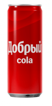 Напиток сильногаз. "Кола" ж/б 0,33 л, Добрый, Россия