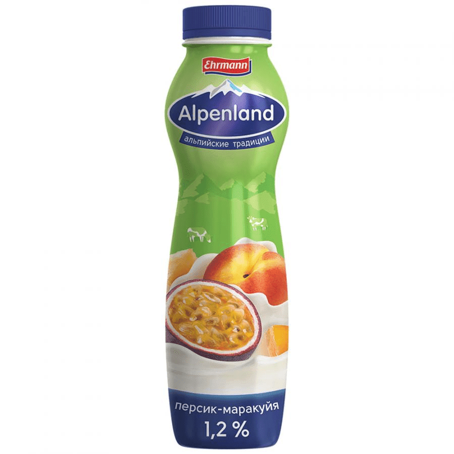 

Напиток йогуртный с персиком и маракуйей 1,2 % 290 г, Alpenland