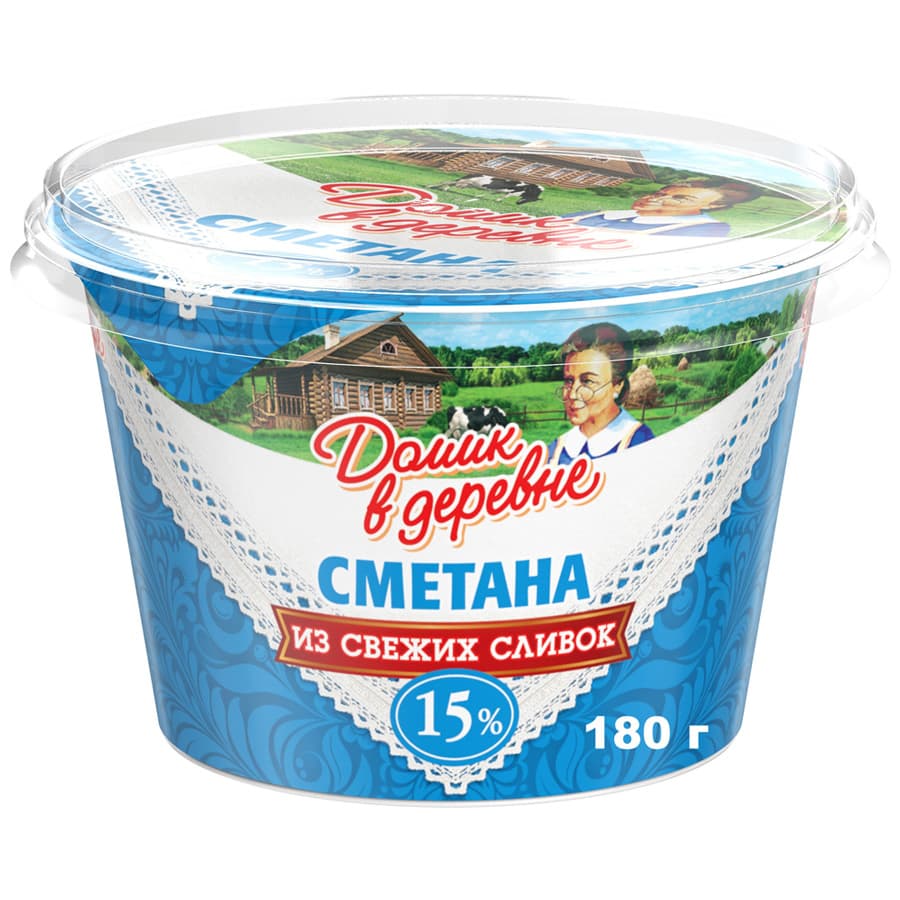 

Сметана 15% 180 гр, Домик в Деревне