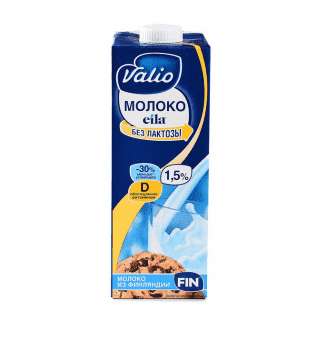 Молоко безлактозное Eila 1,5% 1 л, Valio