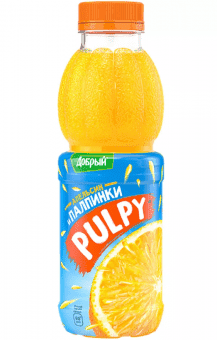 Напиток "Апельсин и палпинки "PULPY" 0,45 л, Добрый