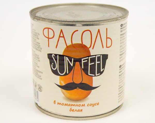 

Фасоль белая в томатном соусе 425 мл / 400 г, SunFeel