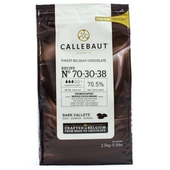 Шоколад горький 70-73% какао галеты 2,5 кг, Barry Callebaut