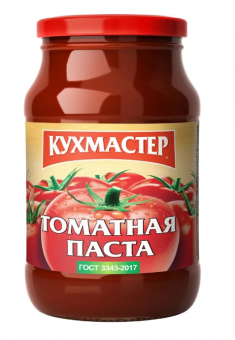 Паста томатная 25% 1 кг ст/б, Кухмастер, Россия