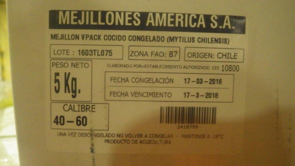 МИДИИ в раковинах (голубые) в/м 40/60 1 кг, Чили