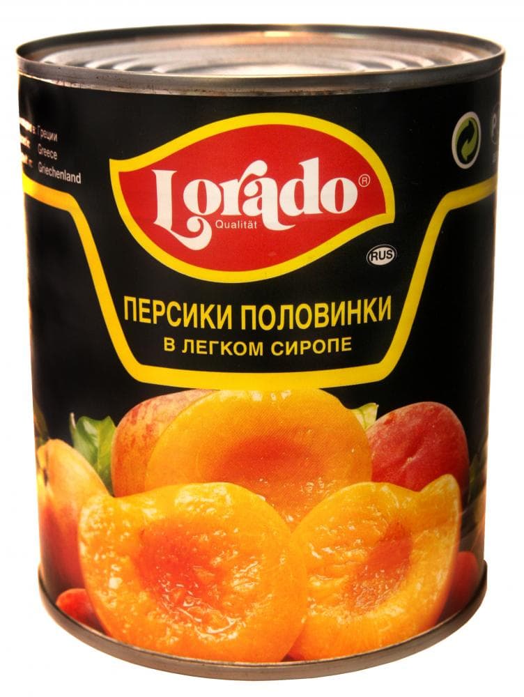 Персики в сиропе половинки 820 гр, LORADO