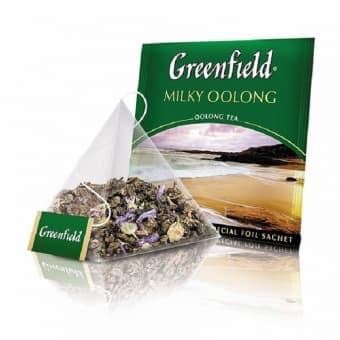 Чай зеленый в пирамидках с добавками "Милки Оолонг" 20 х1,8 г, Greenfield