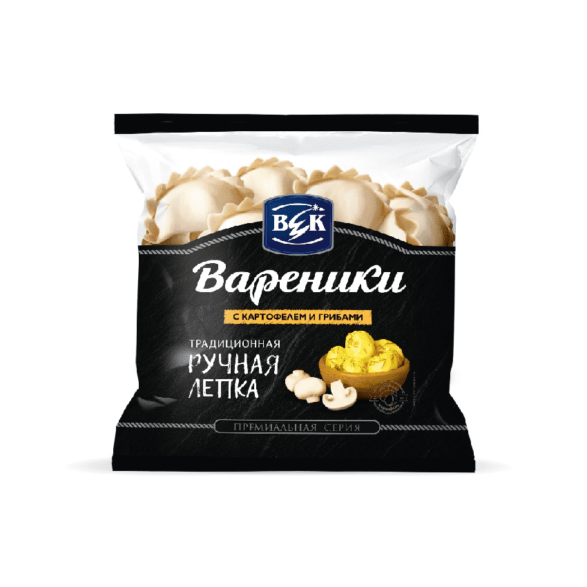 

Вареники с картофелем и грибами ручная лепка 400 г с/м, ВЕК